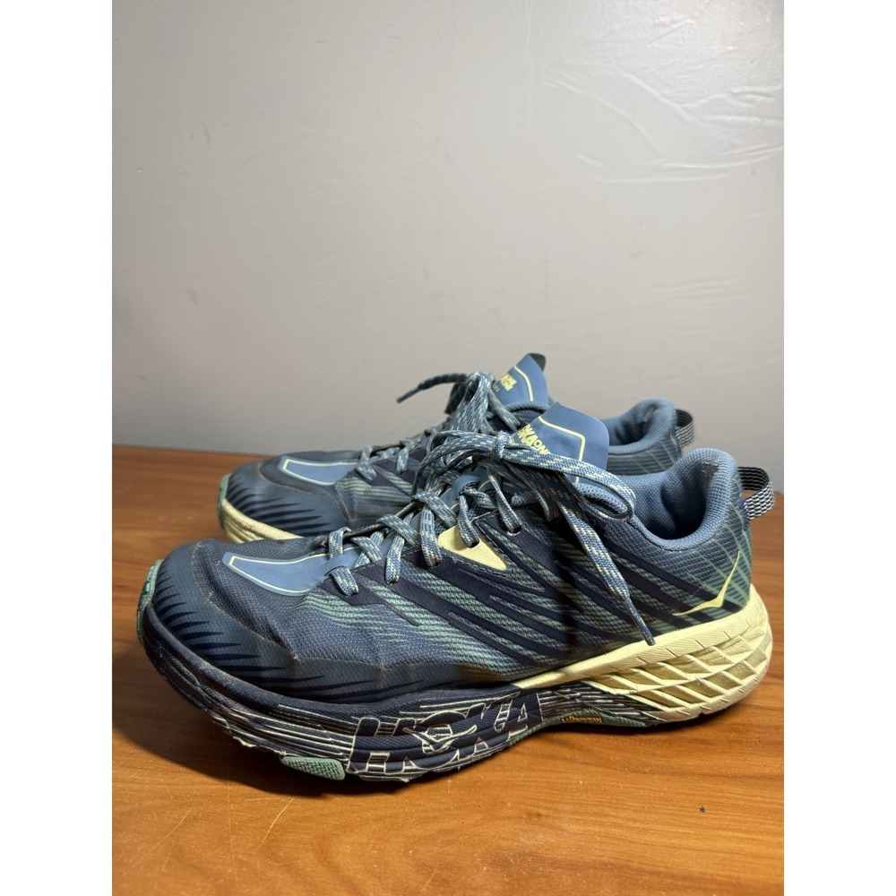 HOKA ONE ONE Speedgoat 4 Shoes Womens Size 9 Blue Trail Running‎ Vibram Sole
